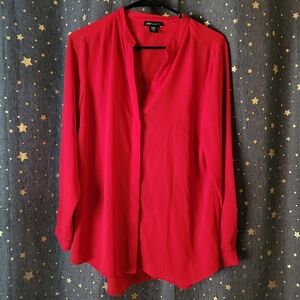 Jones New York | Red Button Up Blouse Medium